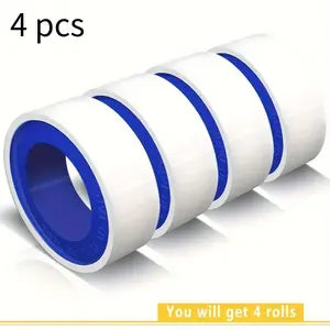 4 Rolls 1/2 Inch (W) X 33 FT Teflon Tape, for Plumbers Tape, PTFE Tape, Sealing Tape, Plumbing Tape, Sealant Tape, Thread Seal Tape, Plumber Tape For Shower Head, Water Pipe Sealing Tape, White for retailers&for workshops&stores