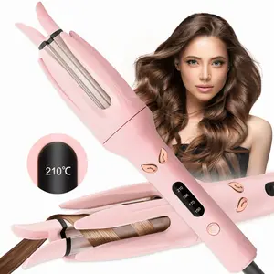 Automatic Hair Curler Double Ceramic Curling Irons with 1.5" Rotating Barrel 4 Temps Timer for Salon-Quality Curls 210°C Heat Control Youth Friendly Design - Flawless