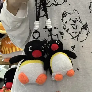 Pingu Penguin Plush Keychains, Cute Anime Stuffed Bag Charms, Basic Series Soft Dolls, Perfect Gift for Fans & Kids