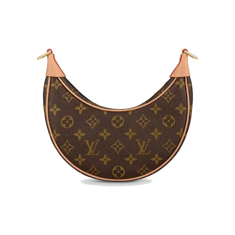 Pre-owned Louis Vuitton coated canves with cowhide Crossbody Bags Loop Bag Monogram Canvas Shoulder Bag with Coating Canvas Collar Leather Edge & Chain Strap for Monthly Use
