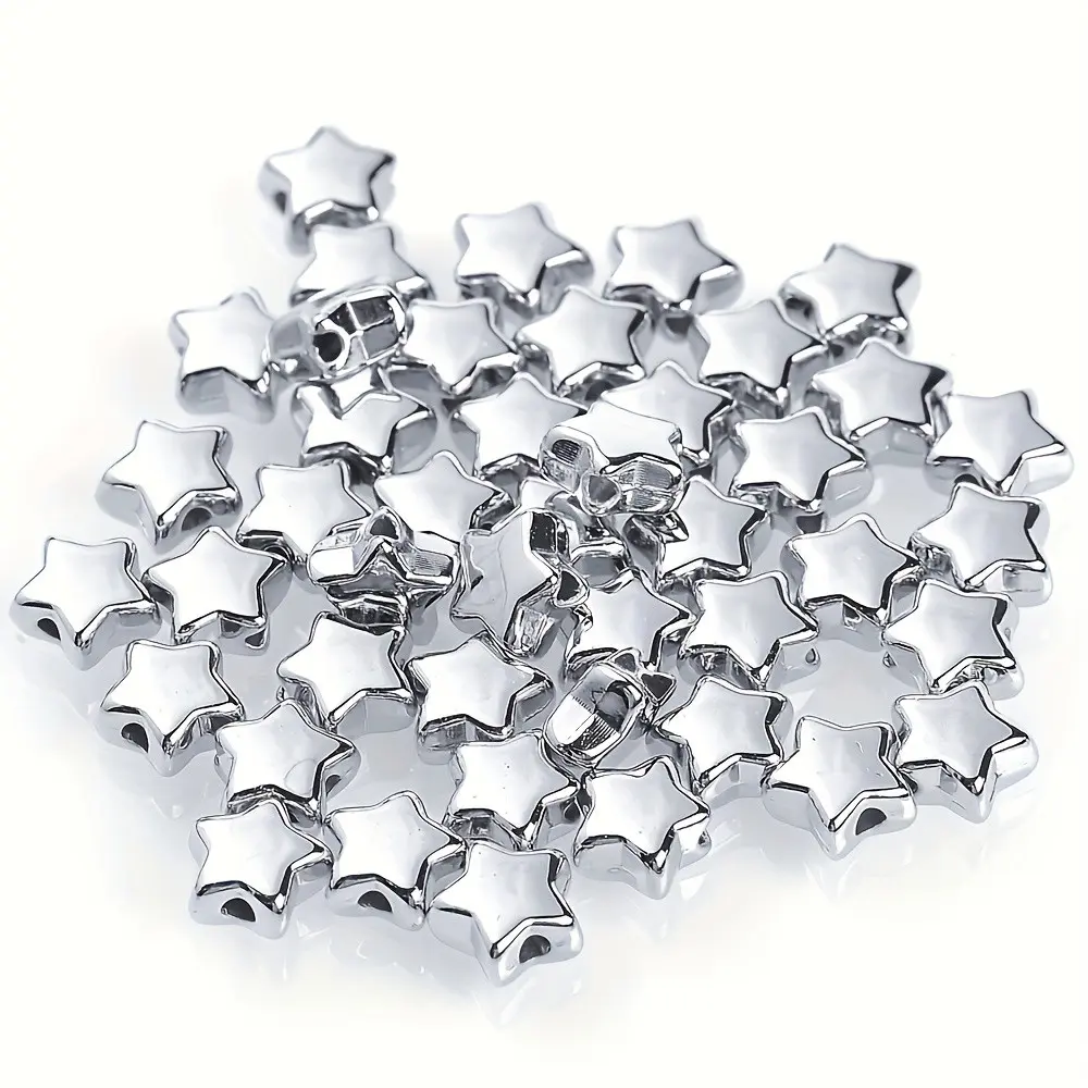 100pcs Acrylic Star Spacer Beads, Heart Shape Jewelry Set, Jewelry Making Kit, Bead Kits For Bracelet Making, Beading Supplies, Ideal for Bracelets, DIY Crafts, Party Decorations, Unique Gift Idea