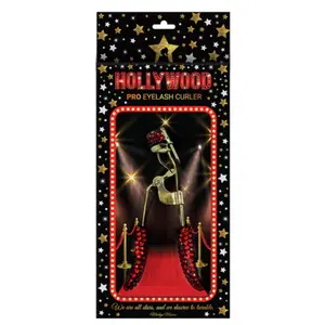 Stainless Steel Pro Eyelash Curler with Silicone Pad, Curved Angle and Rhinestones for Glamorous Look Makeup Cosmetic