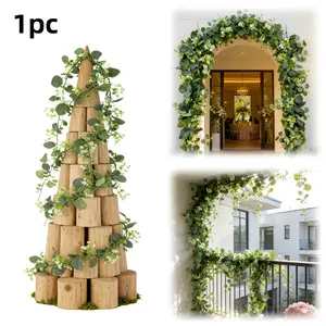 1pc Outdoor Extra-Large Artificial Eucalyptus Vine with Eucalyptus Leaves, Faux Garland for Indoor/Outdoor Use, Wedding Theme, Party Decor, Spring Outdoor Garden Decoration. Suitable for Christmas, Valentine's Day, Wedding Season, Easter, Mother's