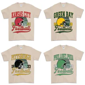 All 32 Teams Vintage Football Fan T-Shirt Collection - Sand Edition - Celebrate with Classic Sports Apparel - Show Your Pride for Every Football City Menswear Top - AG