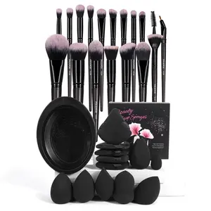 Makeup Tool Set, 31pcs/set Makeup Brush & Sponge & Powder Puff & Cleaning Tools Set, Professional Makeup Tools for Women & Girls