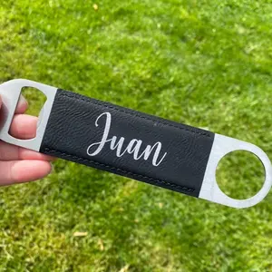 Faux Leather Laser Engraved Bottle Opener