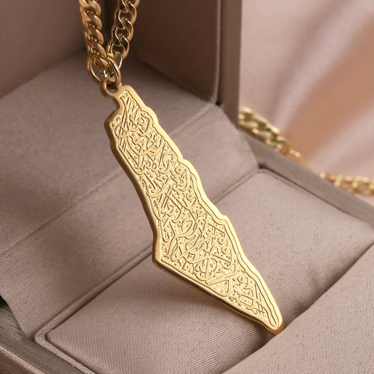 Personalized Map Pendant Necklace for Women, Stainless Steel with Gold Accent, Custom Luxury Metal Jewelry Gift for Anniversary or Birthday, Customized Necklaces, Gold Accent Necklaces