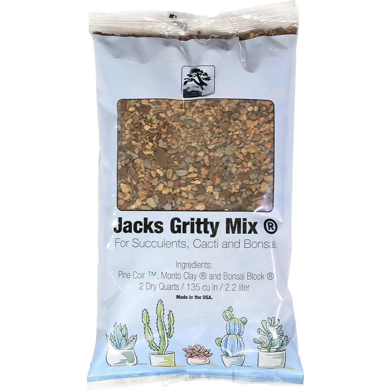 Succulent, Cactus and  Soil - s Gritty Mix - 2 Quarts -  Draining - Fight Root Rot - Optimized pH