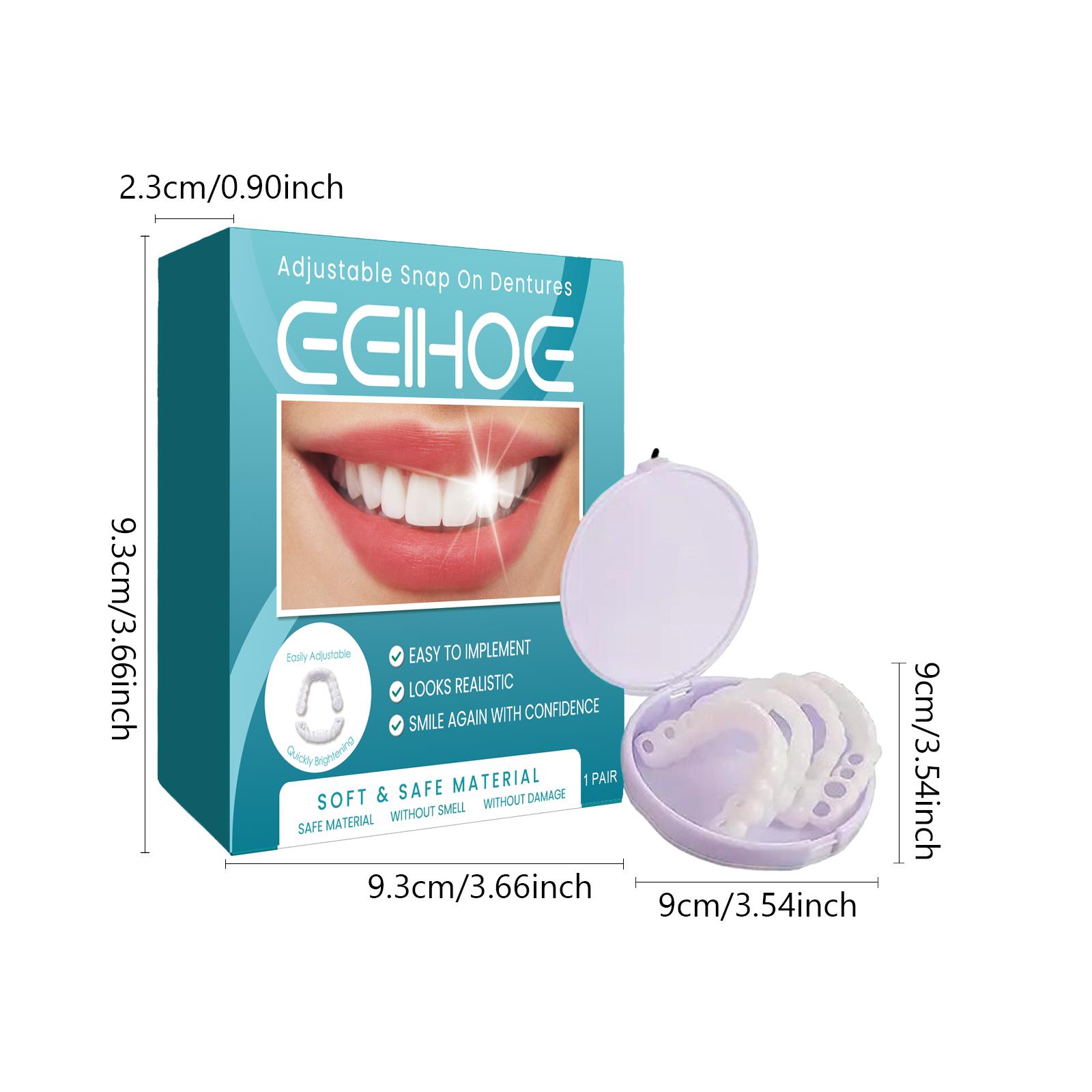 Adjustable Denture | Instant Snap-On Fit | Gap Filler & Teeth Aligner | At-Home Dental Repair | EELHOE Kit