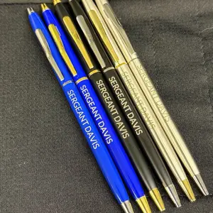 2 Personalized Police Officer Pens - Engraved Metal Cop, Sheriff, State Trooper Pens - ThinLineEngraving