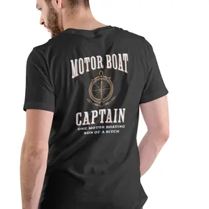 Motor boat Captain T Shirt, Unisex Casual Menswear