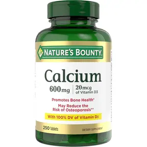 Calcium Carbonate & Vitamin D, Supports Immune Health & Bone Health, 600mg Calcium & 800IU Vitamin D3, 250 Tablets