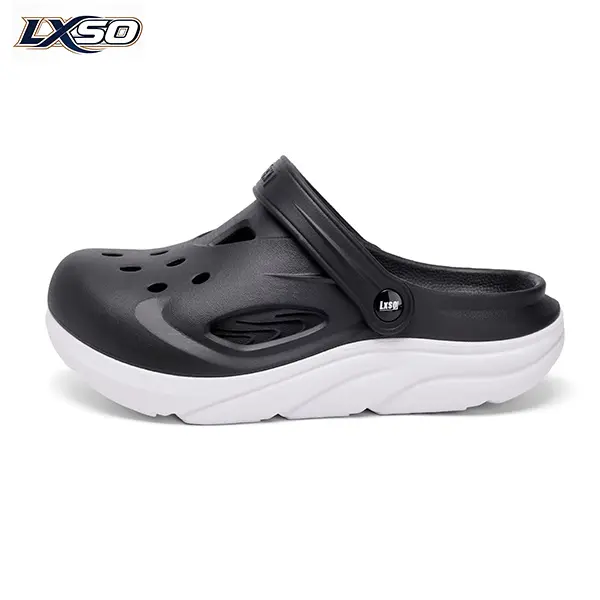 Lxso Men's Outdoor Summer Clogs Arch Support Thick Sole Non-Slip Odor-Resistant Beach Sandals Comfort for Flat Feet & Plantar Fasciitis Soft Sole Slippers Home Bathroom Slippers Sliders Shoes Walking Shoes Summer Slide Slippers Black Footwear Boy