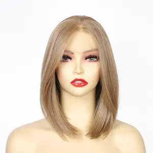 Nova - MaxFull  12" Luxury Beige Blonde Bob Wig | Creamy Blonde Dimension, 13×6 Skin-Melt HD Lace Front, Pre-Plucked Natural Hairline, Face-Framing Precision Bob, Lightweight Comfort-Fit, Beginner-Friendly Glueless Synthetic Everyday Wig