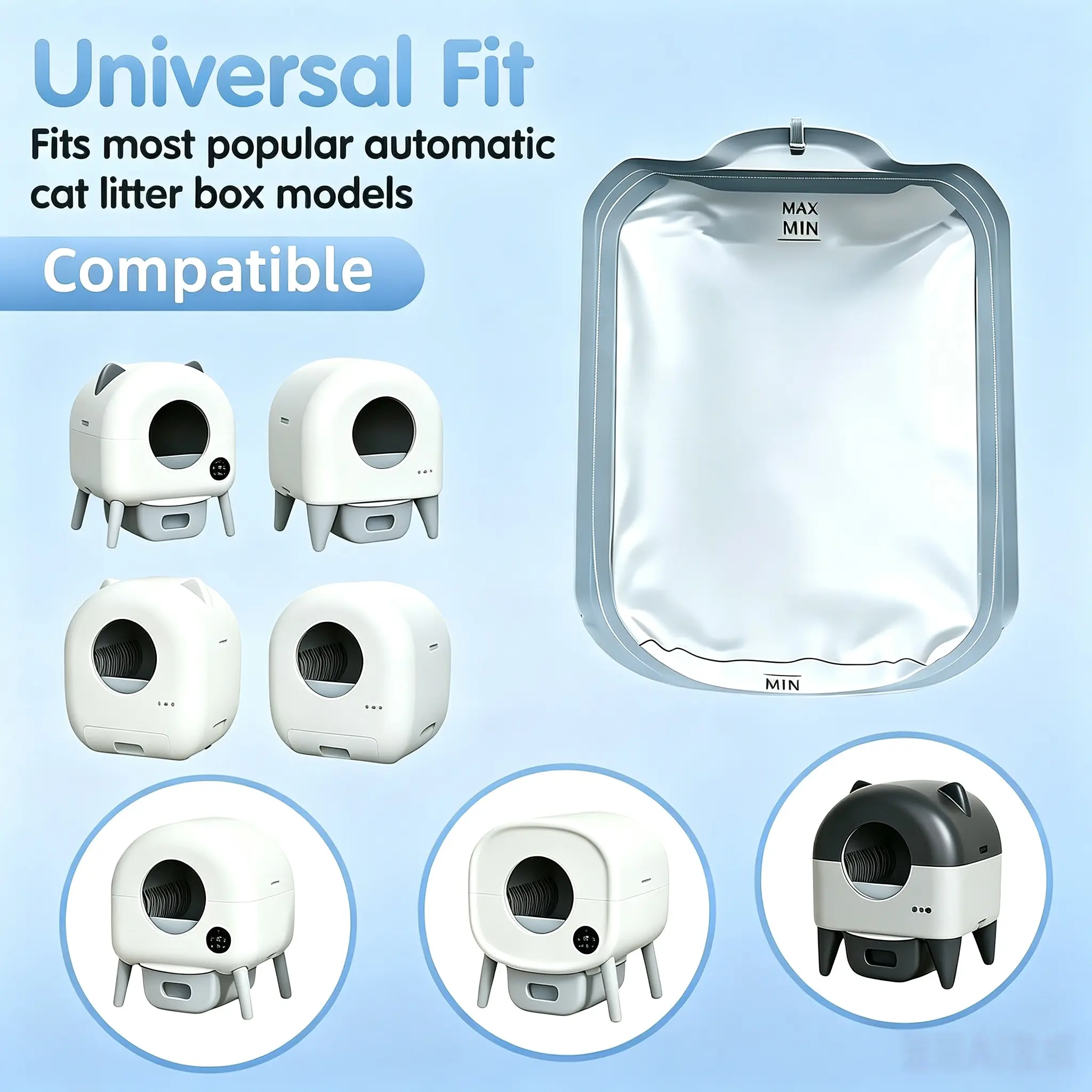 Automatic litter box replacement pad waterproof lining | waterproof, leak-proof, anti-sticking and scratch-proof flexible lining