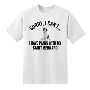 My Saint Bernard Dog Funny Tshirt Cotton Tee for Mens White T-shirts