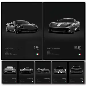 PIKPAKA Stylish and Luxurious Black Cool Car Poster HD Waterproof Art Sticker | Custom DIY Self-Adhesive Wall Print | Fade-Resistant, Long-Lasting Decorative Poster for Home, Office, Living Room, Bar | Multiple Sizes, High Definition, Easy to Apply