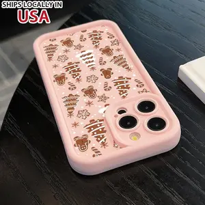 Shockproof Gingerbread Man Pattern Phone Case for iPhone 15 14 13 12 11 SE Series Protective Cover Fashion Mobile Accessories