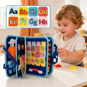 Felt Busy Board  for Baby Toddlers - Develops Fine Motor Skills & Sensory Development - Perfect Travel  for Planes & Cars - Great Christmas & Halloween Gift for Kids - Strengthen Muscles & Engaging Play Learning educational toy