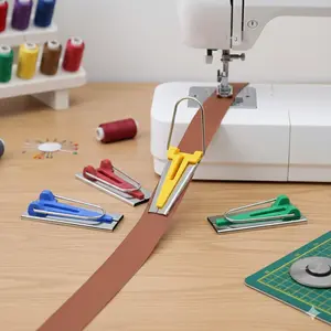 Bias Tape Maker Tool, DIY Quilting Sewing Kit for Easy Fabric Edging, Adjustable Bias Binding Machine Foot, Smooth & Non-Slip Sewing Aid, Craft Presser Foot Attachment for Home Sewing Machines