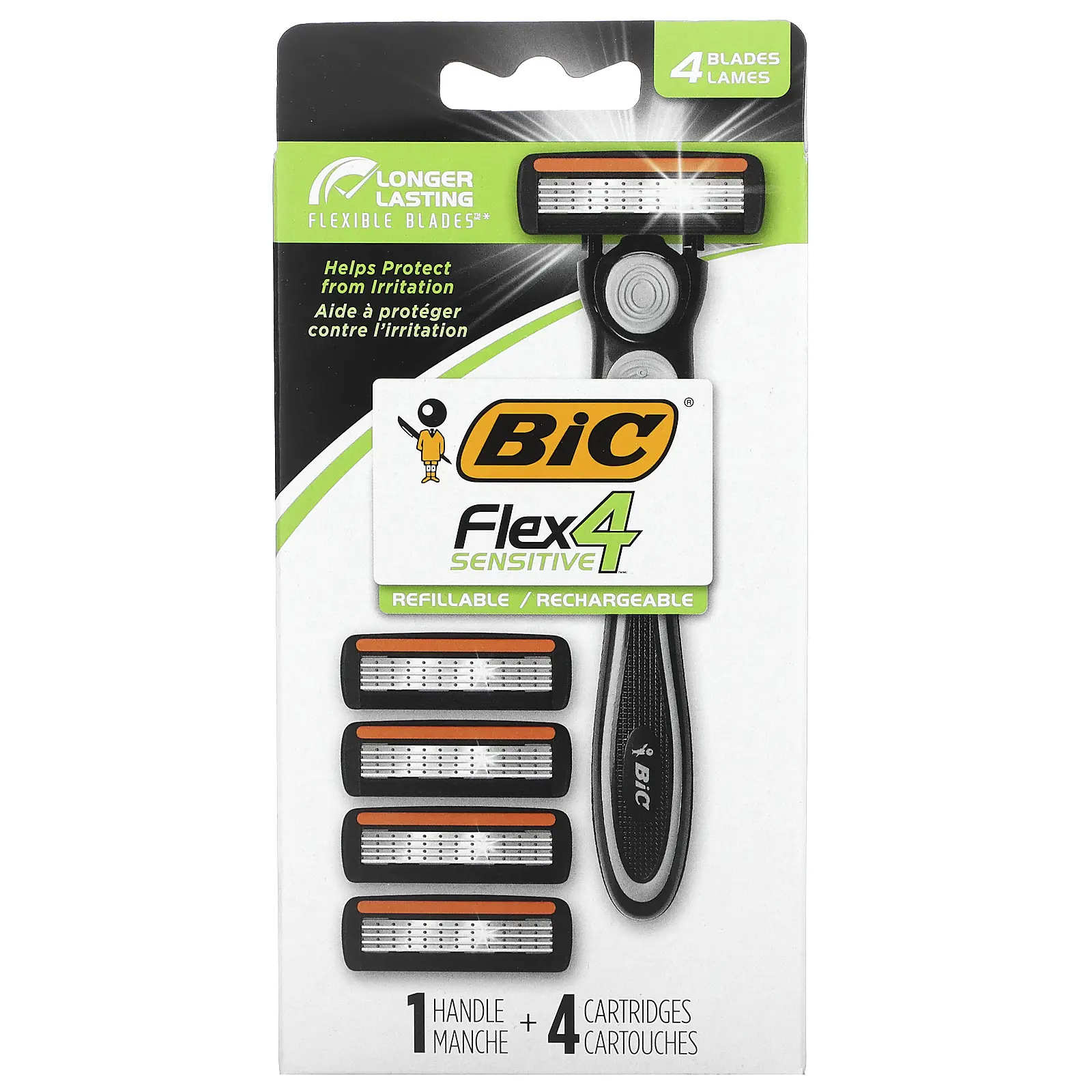BIC Flex 4 Sensitive, 1 Handle, 4 Cartridges BIC Flex 4 Sensitive, 1 Handle, 4 Cartridges