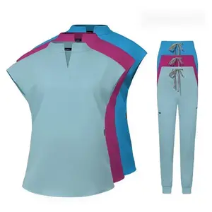 2025 Nurse Scrub Uniform Set Doctor Nurse Workwear Skin Management Beauty Salon Nurse Surgeon Stand Collar Comfortable Scrub Suit Surgical Uniform