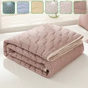 New Simple Floral Summer Machine Washable Quilt, Air Conditioning Blanket, Washable Throw Blanket, Add Extra Pillowcase, 1/2pc Set, Soft Bedding