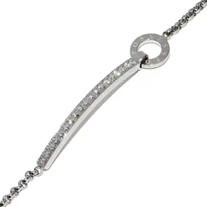 Pre-owned Piaget 18K White Gold (Au750) Small Leather Goods K18 White Gold Possession Bracelet Size 16/18