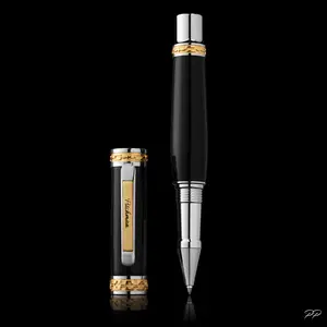 Pitchman Closer – Meticulously handcrafted Rollerball Pen | Palladium & 22Kt Gold | Made in USA | Premium Executive Gift | Corporate Client Gift |