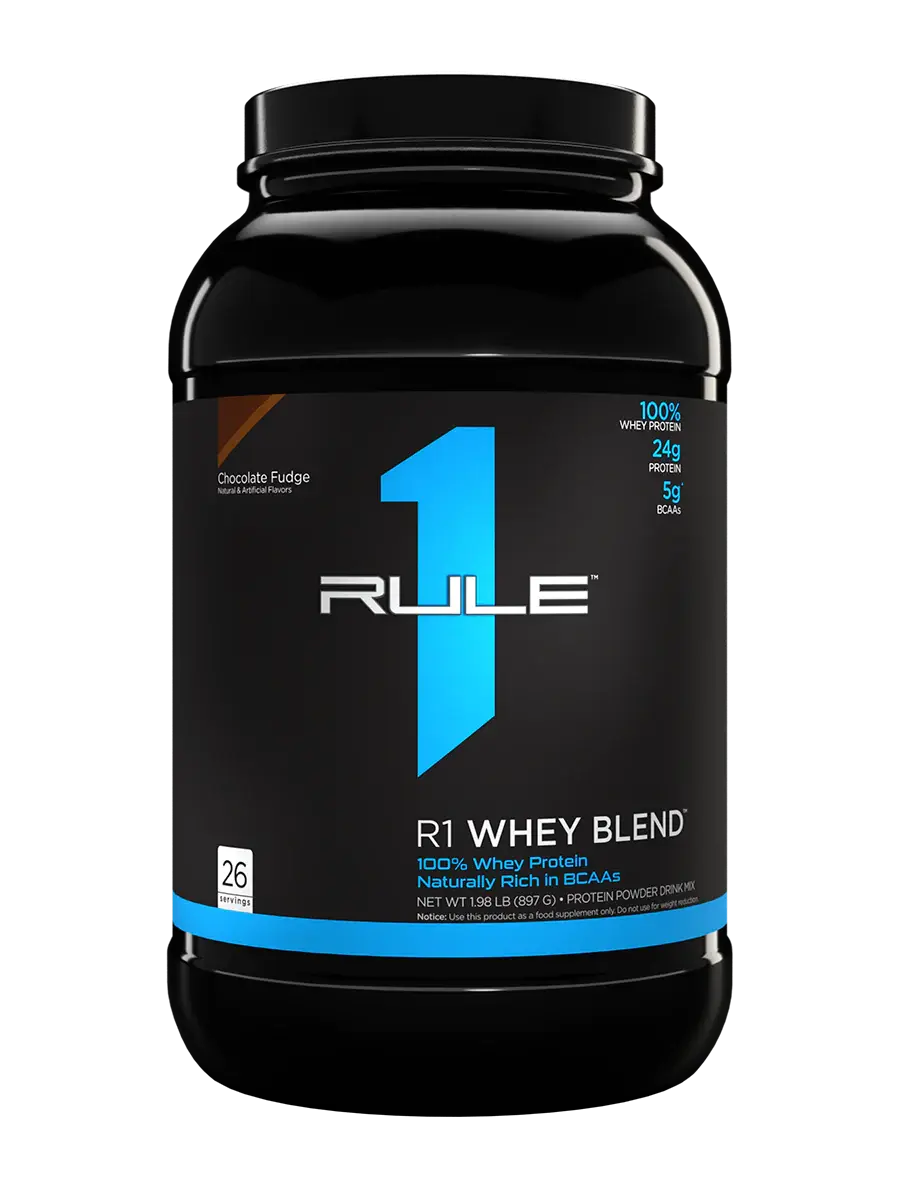Rule 1 Edible Whey Blend Protein Powder, 2 lb Dietary Supplement with Amino & Glutamine for Fitness & Nutrition Support, Amino Protein Supplements, Glutamine Protein Supplements