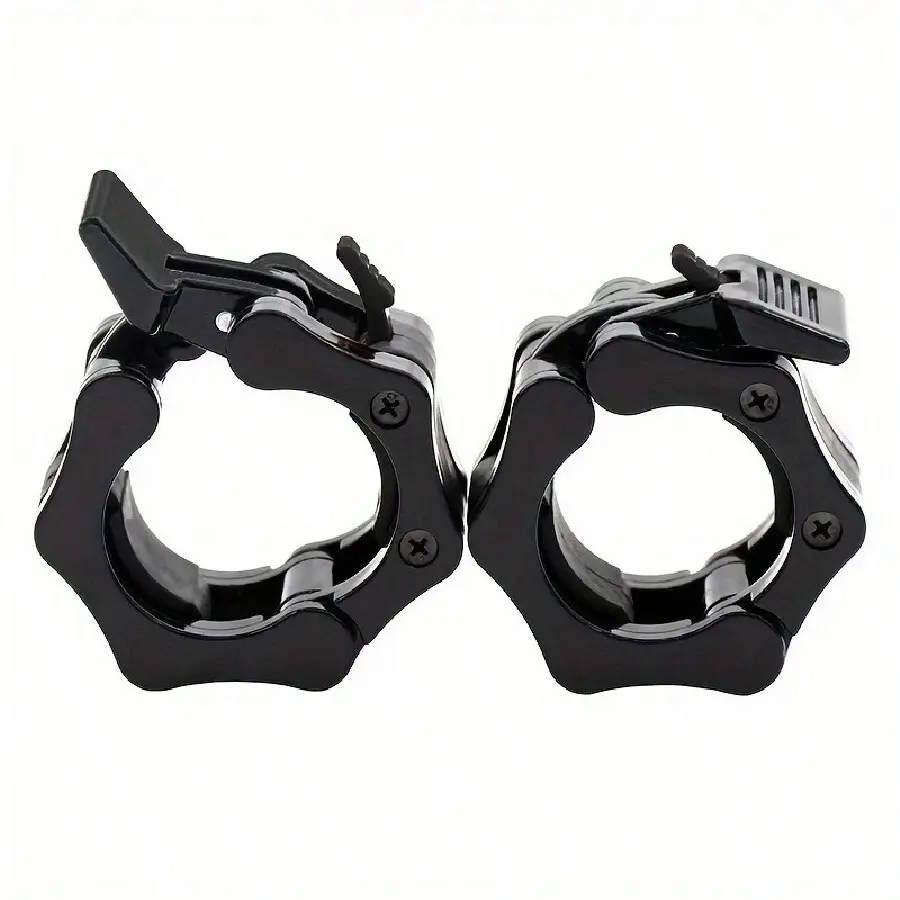 2pcs Durable ABS Barbell Clamps, Secure Snap Lock For Weightlifting And Strength Training, 2-Inch Size, Gym Equipment