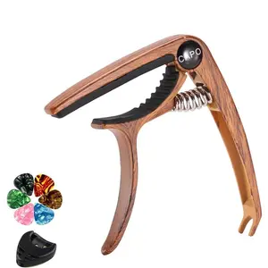 Guitar Capo Acoustic Capo Electric Guitars Capo Premium Zinc Alloy Guitar Accessories for Acoustic and Electric Guitars Ukulele Mandolin Banjo Bass (Drak  with 6 Picks)