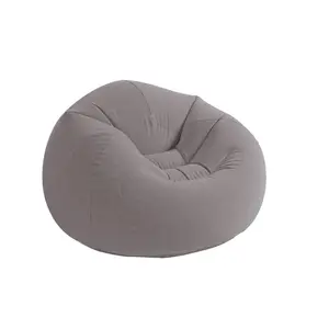 Intex Inflatable Contoured Corduroy Beanless Bag Lounge Chair, Grey | 68579EP