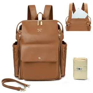 Miss Fong Love & Peace Diaper Bag, with 13 Pockets Carry-On Travel Backpack, with a Changing Pad and Laptop Compartment, Stroller Bag, Carry Luggage
