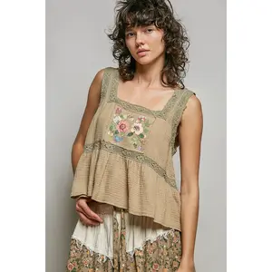 Gauze Floral Tank