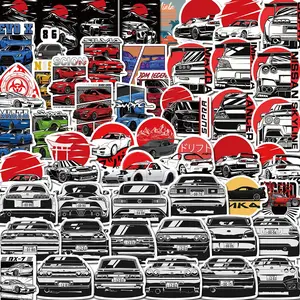 50 Jdm Japanese Modified Racing Graffiti Stickers, Waterproof Decals for Luggage Notebooks, Decorative Flat Sticker Set