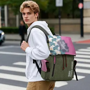 Anime Backpack Canvas Shoulders BookBag 3D Print Daypack Schoolbag Laptop Back Pack for Demon's Slay Fans Teenager Adult