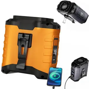 LMMAKE Portable Waist Fan, Clip on Belt 360 Rotation Wearable Rechargeable Personal Shirt Fan, Mini Rechargeable Cooling, Waterproof, Personal Body Wearable, Five-Speed Adjustment