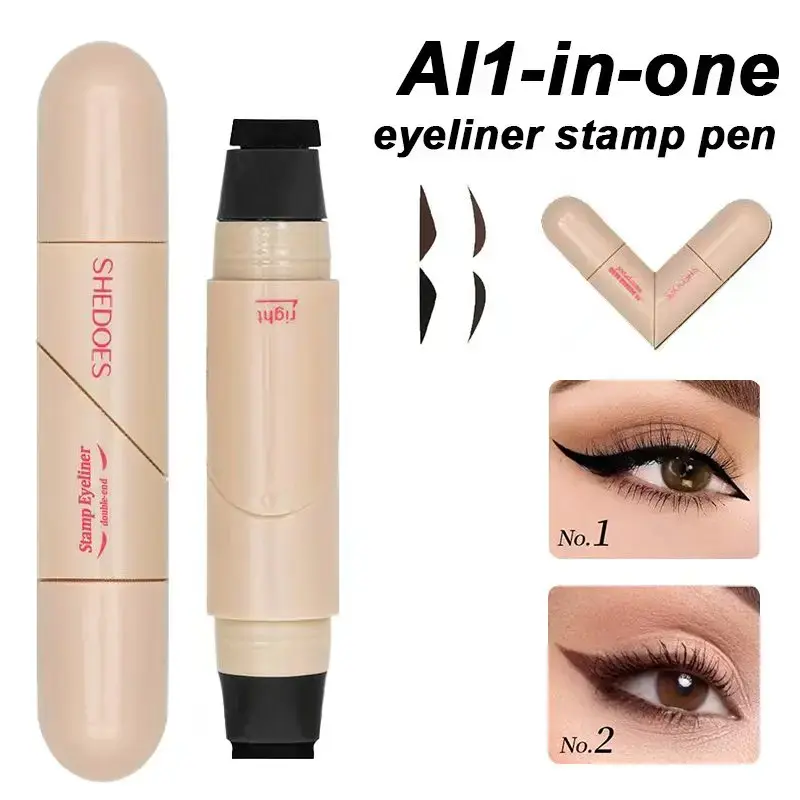 Rotating Winged Eyeliner Stamp Tool - Dual-Head Cosmetic Beauty Product Single Item, Precise Cat Eye, Lipliner & Brow Use, Waterproof, Smudge-Proof, Quick-Drying Formula for Busy Days & Travel Wear Makeup For Eyes
