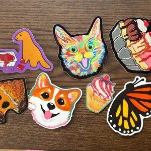 4 RANDOM hand drawn Adhesive Vinyl stickers!! 4 RANDOM hand drawn Adhesive Vinyl stickers!!