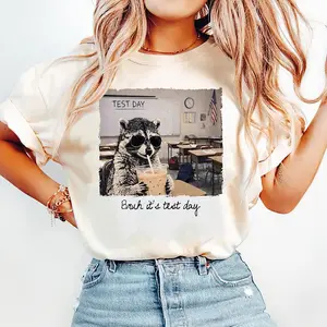 Bruh It’s Test Day Raccoon Shirt, Comfort Colors 1717 & Gildan 5000, Funny Teacher Humor Tee, School Testing Season Shirt, Counselor Gift Outfit.