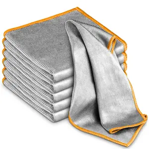 10pcs Glass Mirror Cleaning Cloth, Microfiber Cleaning Cloth, Thick Absorbent Polishing Towel, No Residue, Stain Removal, Professional Cleaning Supplies