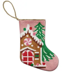 Gingerbread House Embroidered Mini Stocking