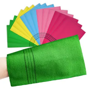 15 Pcs Korean Exfoliating Mitt, 9*5.5 in Gentle Exfoliating Korean Scrub Mitt, Large Korean Washcloth Exfoliating, Colorful Korean Body Scrubber