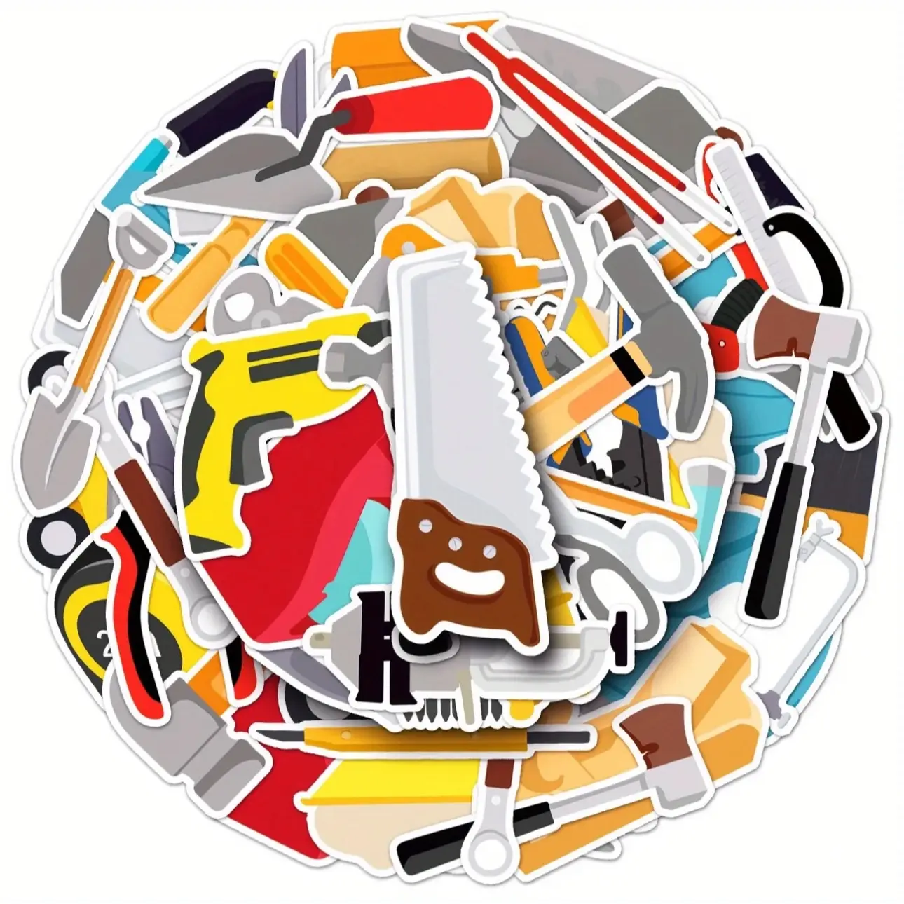 50 PCS- Tools and Construction Hand Tools Stickers and Decals. Waterproof