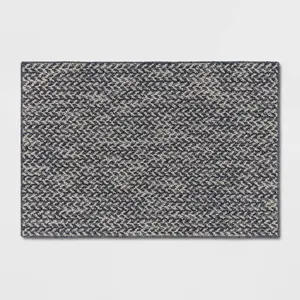 2'6"x3'8" Washable Weave Herringbone Accent Rug Indigo - Threshold