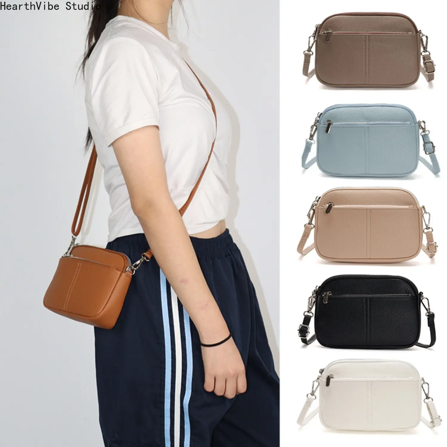 Shell-Shaped Crossbody Bag for Women, PU Leather Shoulder Handbag with Large Capacity, Versatile Casual Everyday Purse, Casual Purse, Crossbody Shoulder Handbag, Universal, Adults, All Seasons