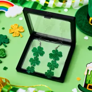 St Patricks Day Earrings, Green Shamrock Dangle Earrings, St Patricks Day Gift, Irish Party Favor Gift, Lucky Jewelry, Good Luck Shirt Accessories, Festive & Party Supplies,Party jewelry