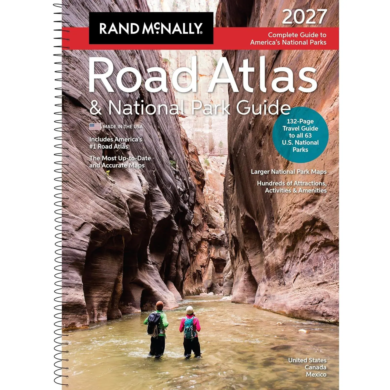 Rand McNally 2027 Road Atlas & National Park Guide - Bigger, More Comprehensive Atlas with Spiral Binding, Easier on the Eyes, Always Up-to-Date, Complete National Park Coverage, Expertly Crafted Maps