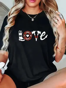 100% Cotton Firefighter Shirt- Love Firefighter Tee, Firefighter Gift T-Shirt